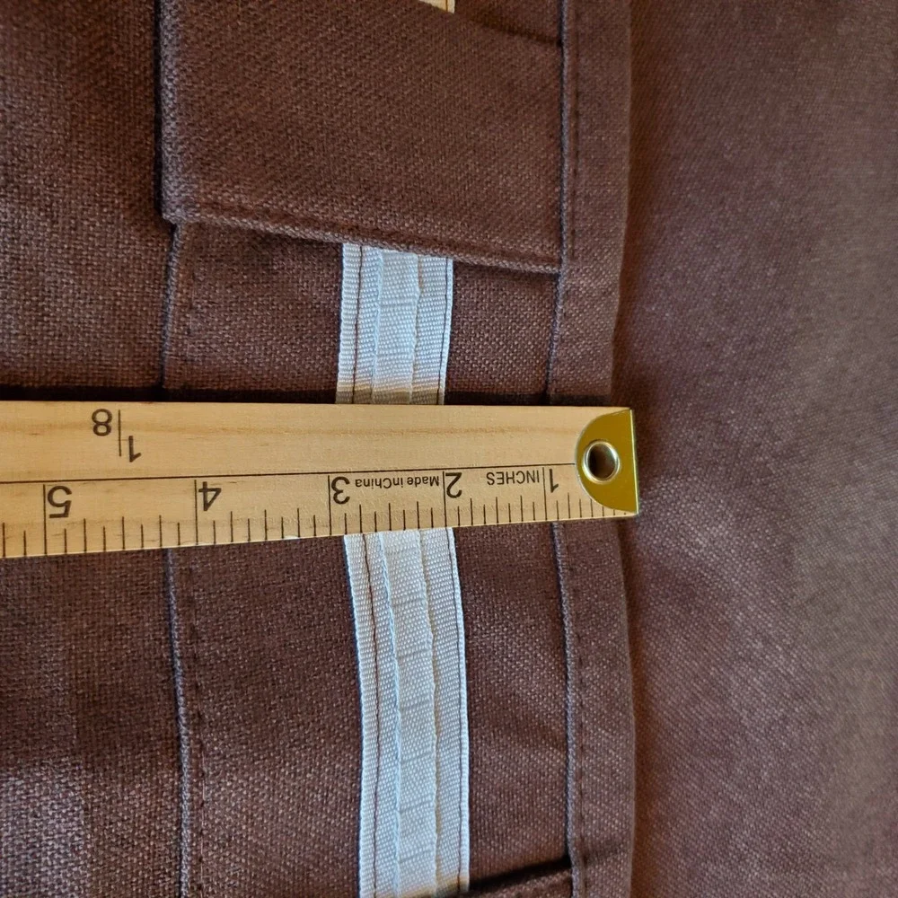 2 Chocolate Brown‎ Linen Blend Back Tab Curtain Panels 52x102 Solid Textured